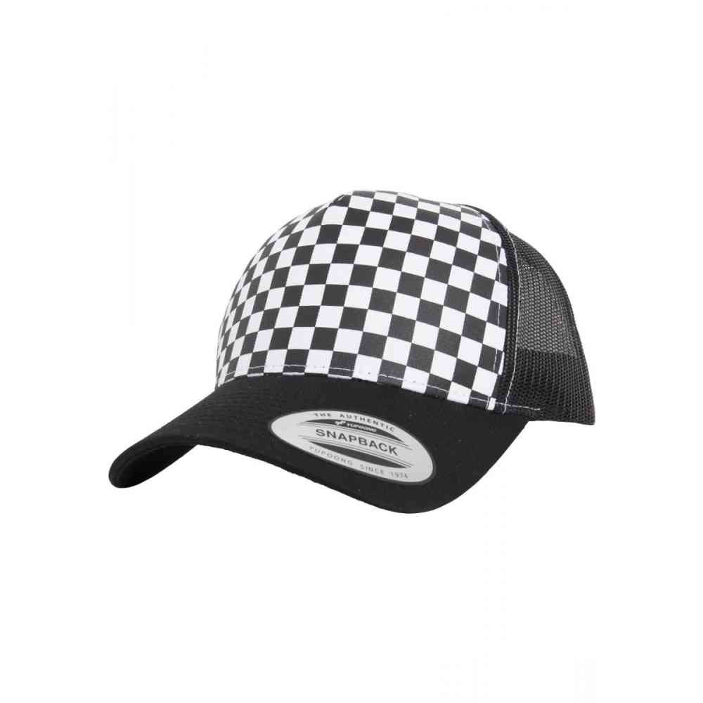 Flexfit - Checkerboard Retro Trucker black/white one size Casquette de camionneur - Noir/Blanc